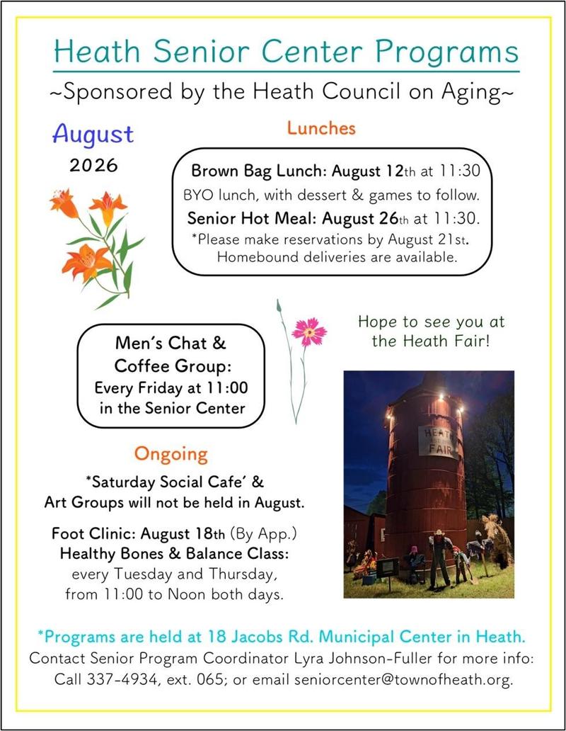 Senior Center Monthly Flyer